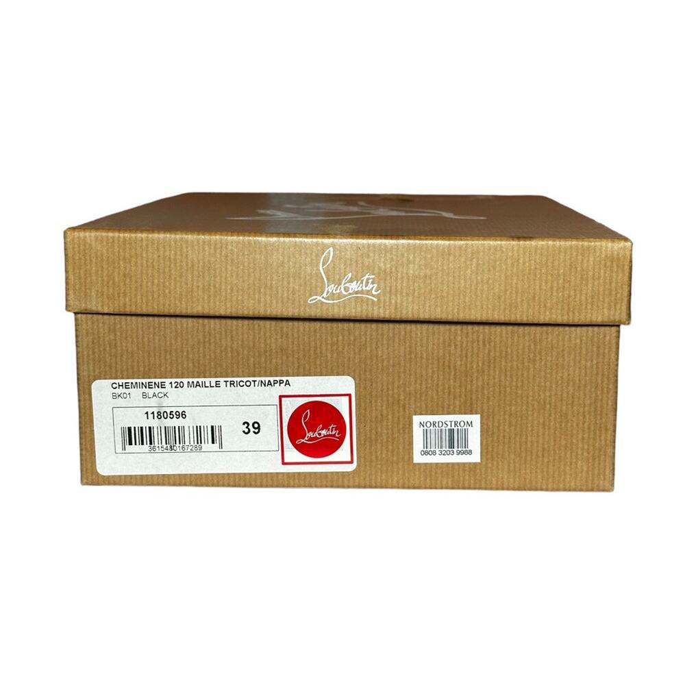 Christian Louboutin NIB Cheminene 120 Black Open Toe Sock Boots Heels 39 - Picture 9 of 10